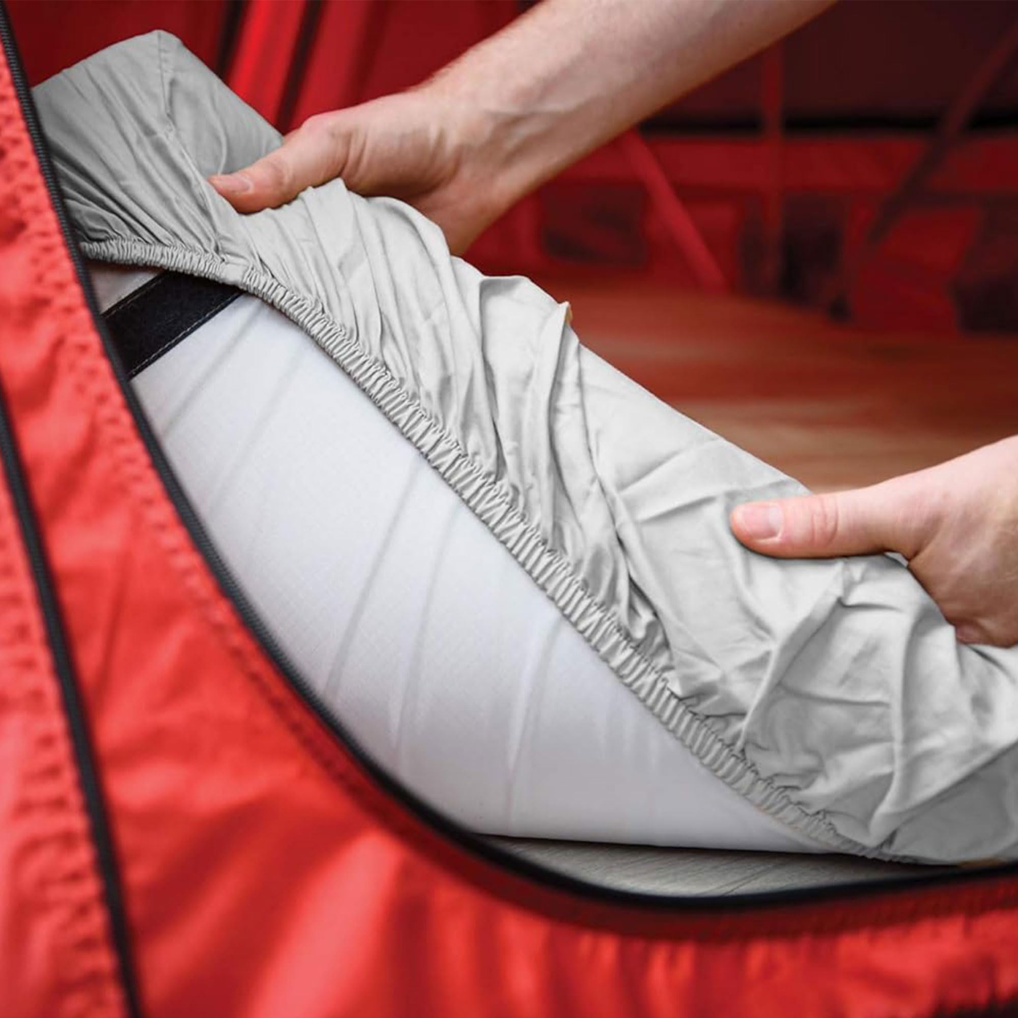 Yakima SkyRise Bed Sheets - 300 Thread Count Cotton Full Sheet Set for Small Skyrise Tent Mattress with Drawstring Bag, Gray - Perfect for Camping, Overlanding & Outdoor Adventures