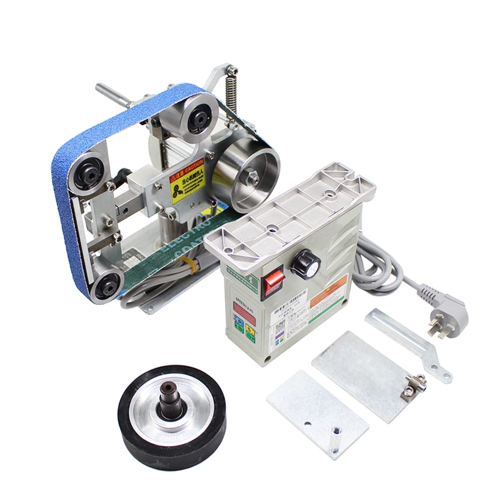 762X25MM Brushless Motor Belt Sander Polisher - 110V Grinding & Sharpening Machine with Fixed Angle Open V Clamp | Perfect for Woodworking, Metal Polishing & DIY Projects