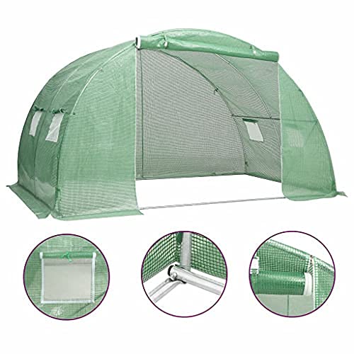 Premium Walk-in Greenhouse Tent for Outdoor Gardening - 86.1 ft² (6.6'x13.1'x6.6') with Roll-Up Entry Doors & Side Windows - Ideal for Plant Protection, Seed Starting & Year-Round Gardening - Fast Priority Delivery