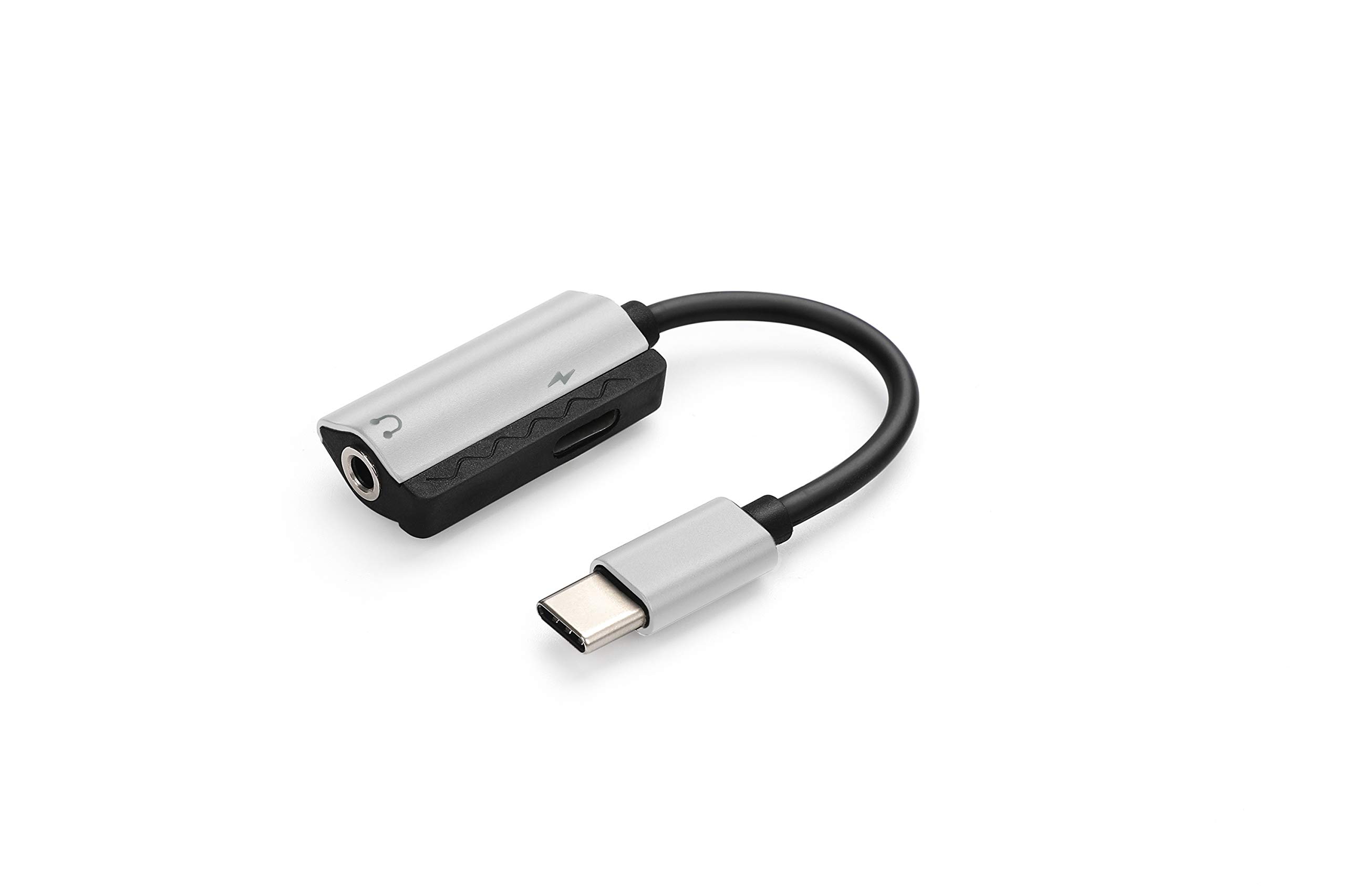Premium Silver USB-C to 3.5mm Audio Adapter with Charging Port - Compatible with iPhone 15, Samsung Galaxy, iPad Pro & More - Perfect for Music, Gaming & Hands-Free Calling