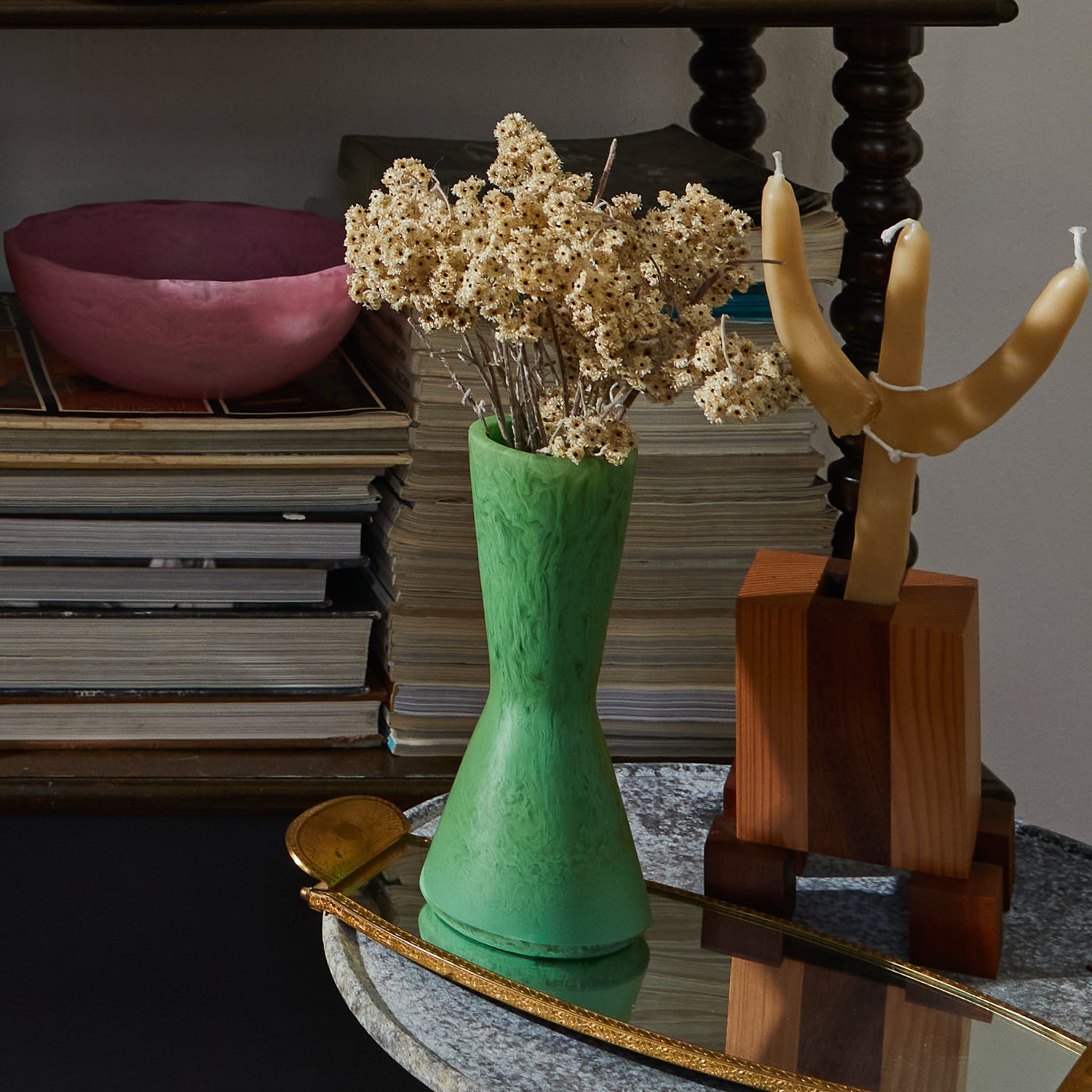 Elessi Emerald Glass Vase - Elegant Home Decor for Living Room, Dining Table & Wedding Centerpieces