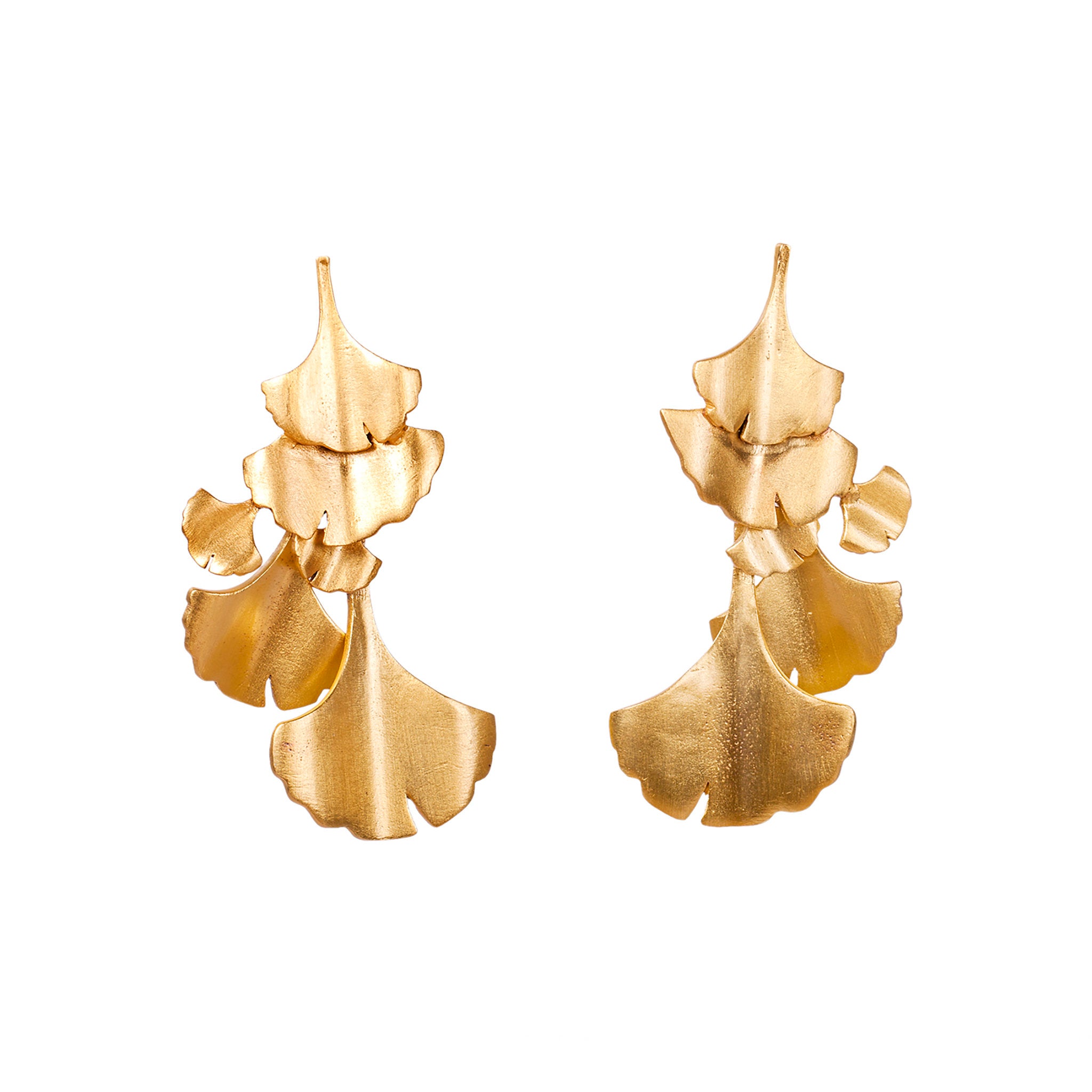 Elegant Ginkgo Leaf Chandelier Earrings for Women - Gold Dangle Drop Earrings for Party, Wedding & Evening Wear - Unique Botanical Jewelry Gift