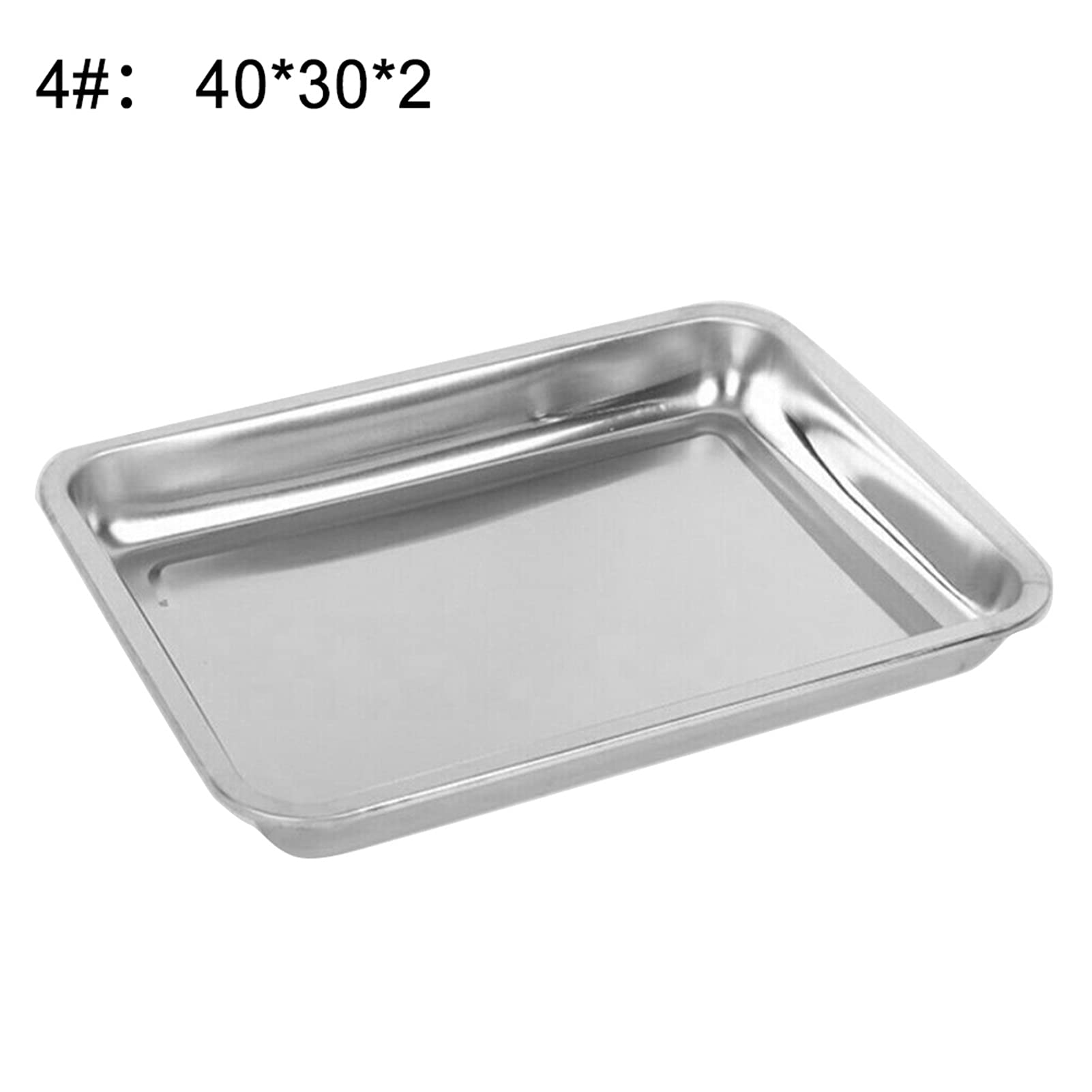 BaoST Stainless Steel Rectangular Toaster Oven Pan - Nonstick Baking Tray for Grilling Fish, Cookies & More - Durable Cookie Sheet & Baking Sheet (4-Pack) - Perfect for Kitchen, Camping & Outdoor Cooking