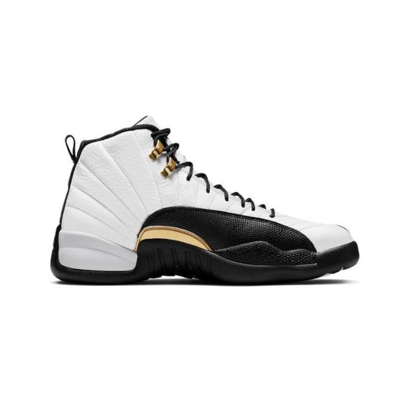 Air Jordan 12 Retro Basketball Shoes - Royalty White/Black/Metallic Gold - Men's High-Top Sneakers for Casual Wear & Street Fashion