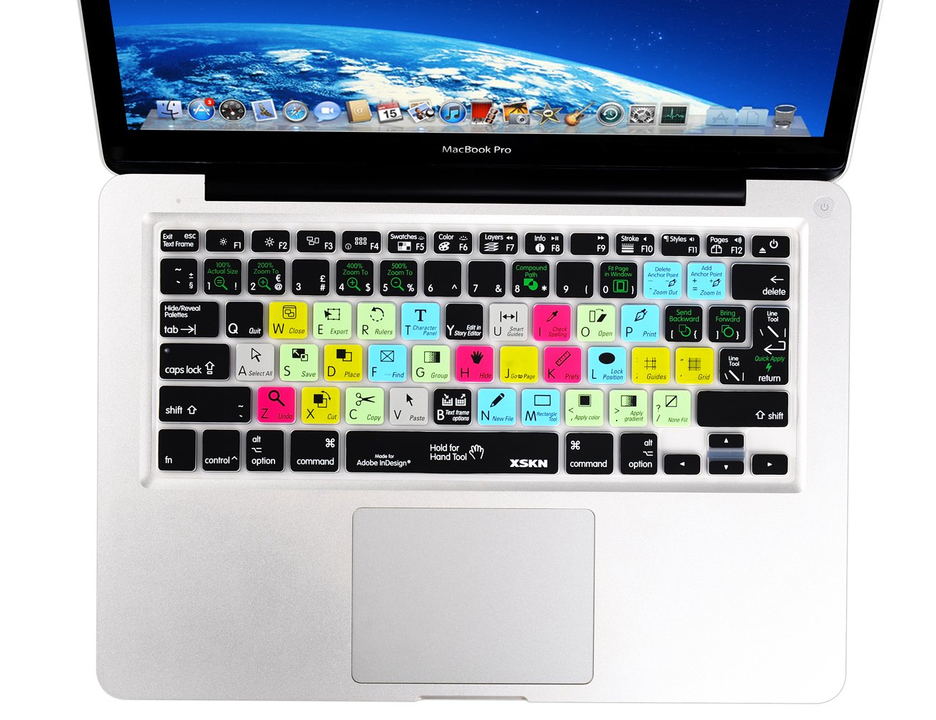 XSKN Silicone Keyboard Cover for Adobe InDesign Shortcuts - Compatible with MacBook Pro 13