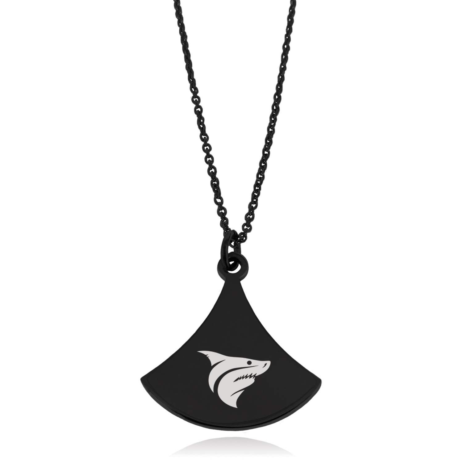 Stainless Steel Shark Tooth Pendant Necklace with Curved Triangle Charm - Perfect for Beach Parties, Gifts, and Everyday Wear