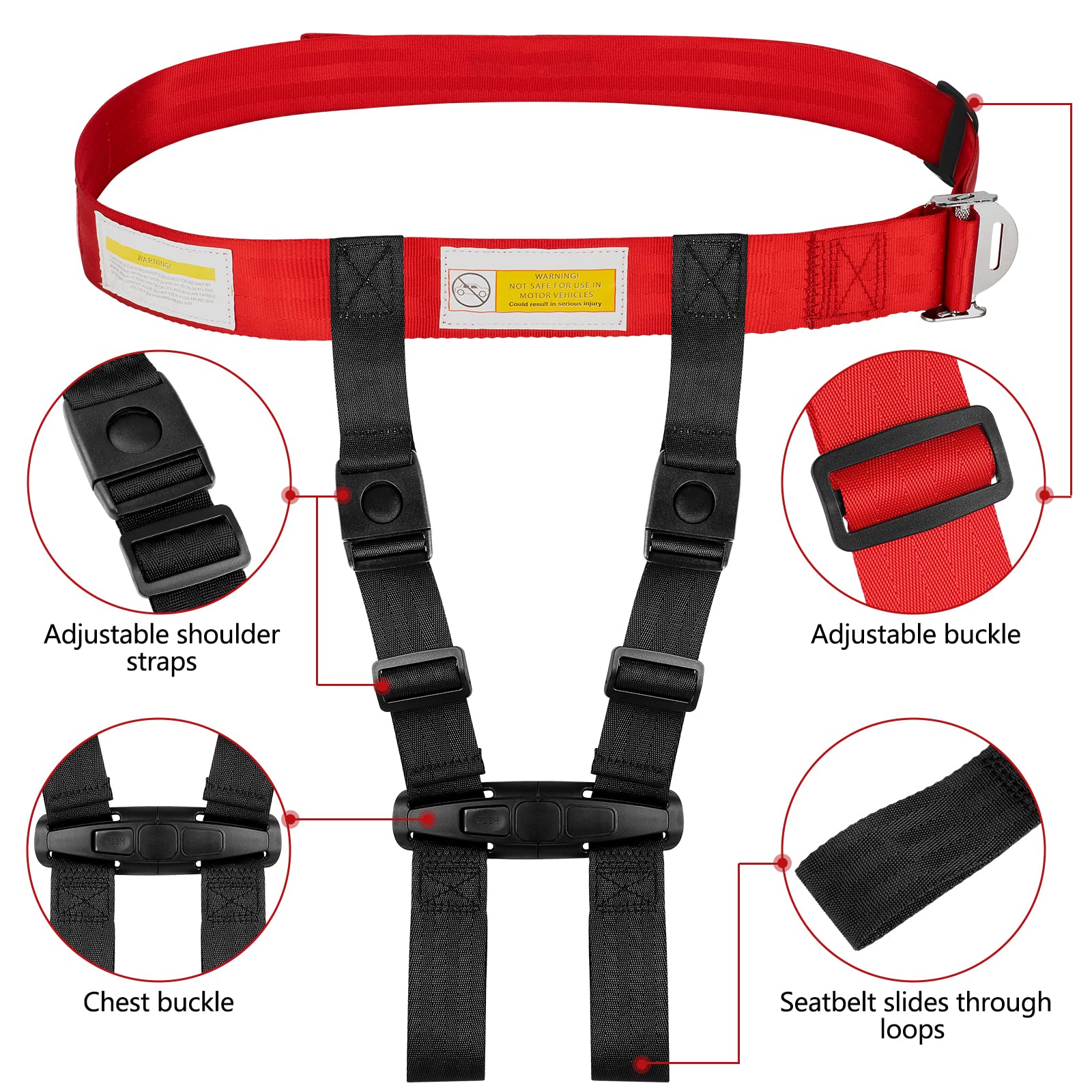 Child Airplane Safety Travel Harness - FAA Approved Baby Flight Restraint System for Toddlers 1-4 Years | Secure In-Flight Seat Belt for Kids | Perfect for Family Vacations & Long Flights