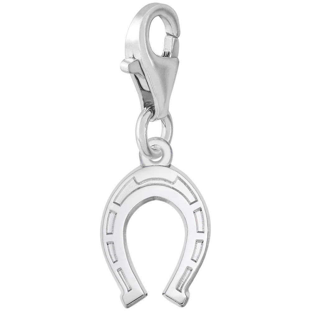 Horseshoe Charm Pendant with Lobster Claw Clasp - Silver Jewelry Charms for Bracelets & Necklaces - Perfect for DIY Jewelry Making, Gifts and Good Luck Accessories