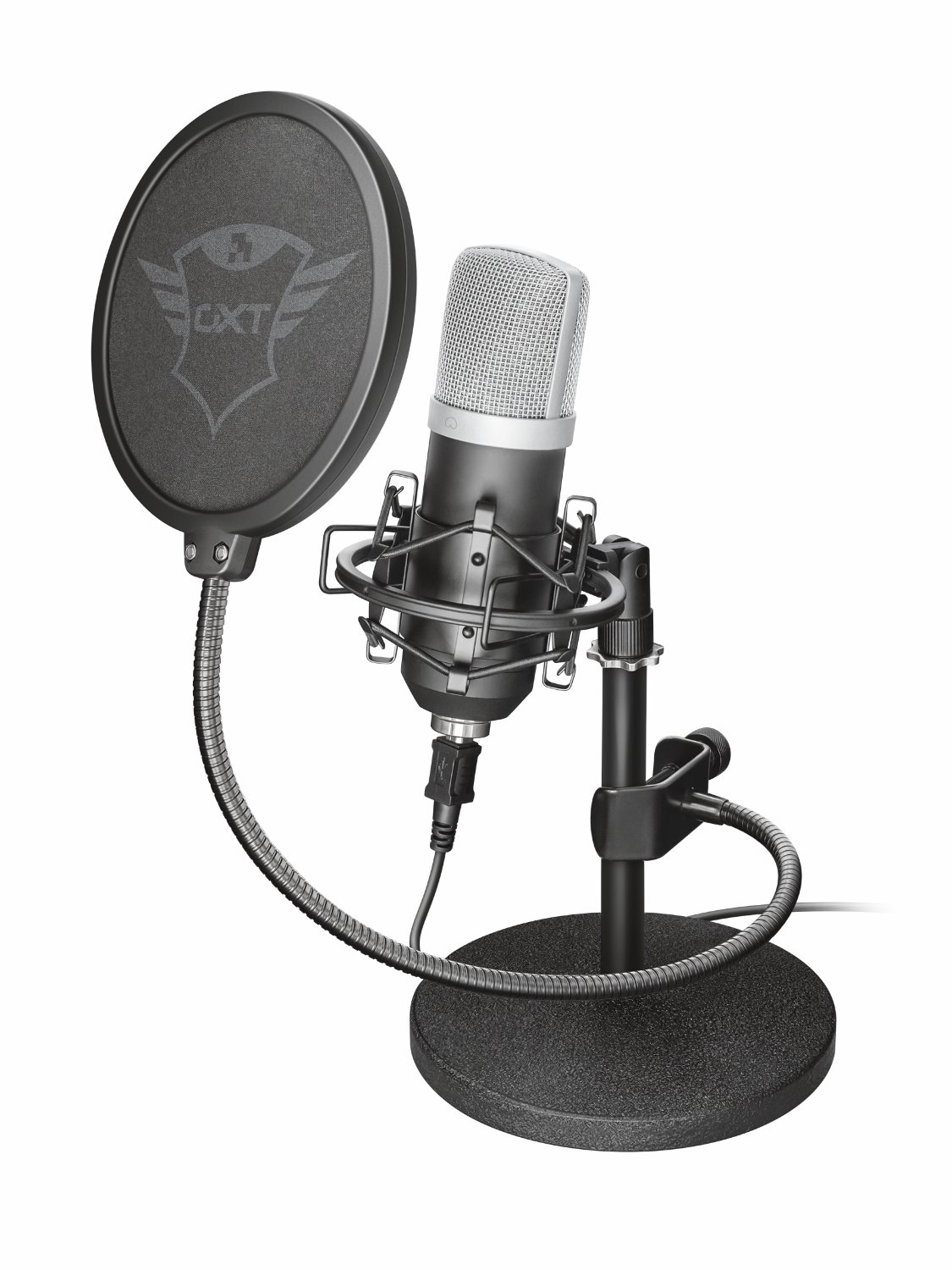 Trust Gaming GXT 252 Emita USB Microphone - Professional Cardioid Condenser Mic for PC, PS4, PS5, Gaming, Streaming, Podcasts & YouTube (Black) | Crystal Clear Voice Capture for Twitch Streamers, Vloggers, Online Gamers & Home Studio Recording | Perfect for Live Broadcasts, Voiceovers, Zoom Meetings & Remote Work