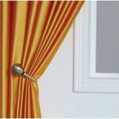 Premium Faux Silk Plain Orange Curtains for Living Room & Bedroom - Elegant Window Drapes for Home Decor