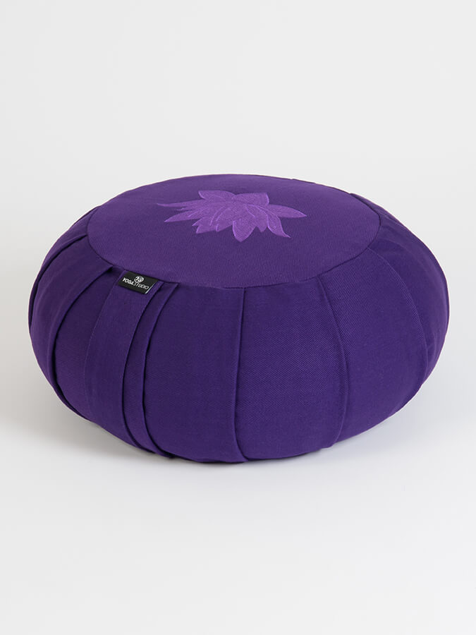 Organic Cotton Round Lotus Zafu Buckwheat Meditation Cushion - GOTS Certified for Yoga, Zen Meditation & Home Decor - Eco-Friendly & Comfortable Support for Mindful Practices