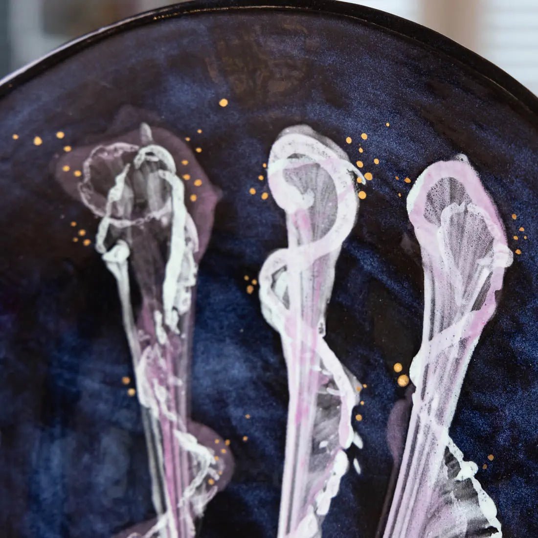XL Gray Stoneware Serving Platter with Abstract Art & Real Gold - Elegant Dinnerware for Entertaining, Holiday Parties & Special Occasions | Creative Collection (55)