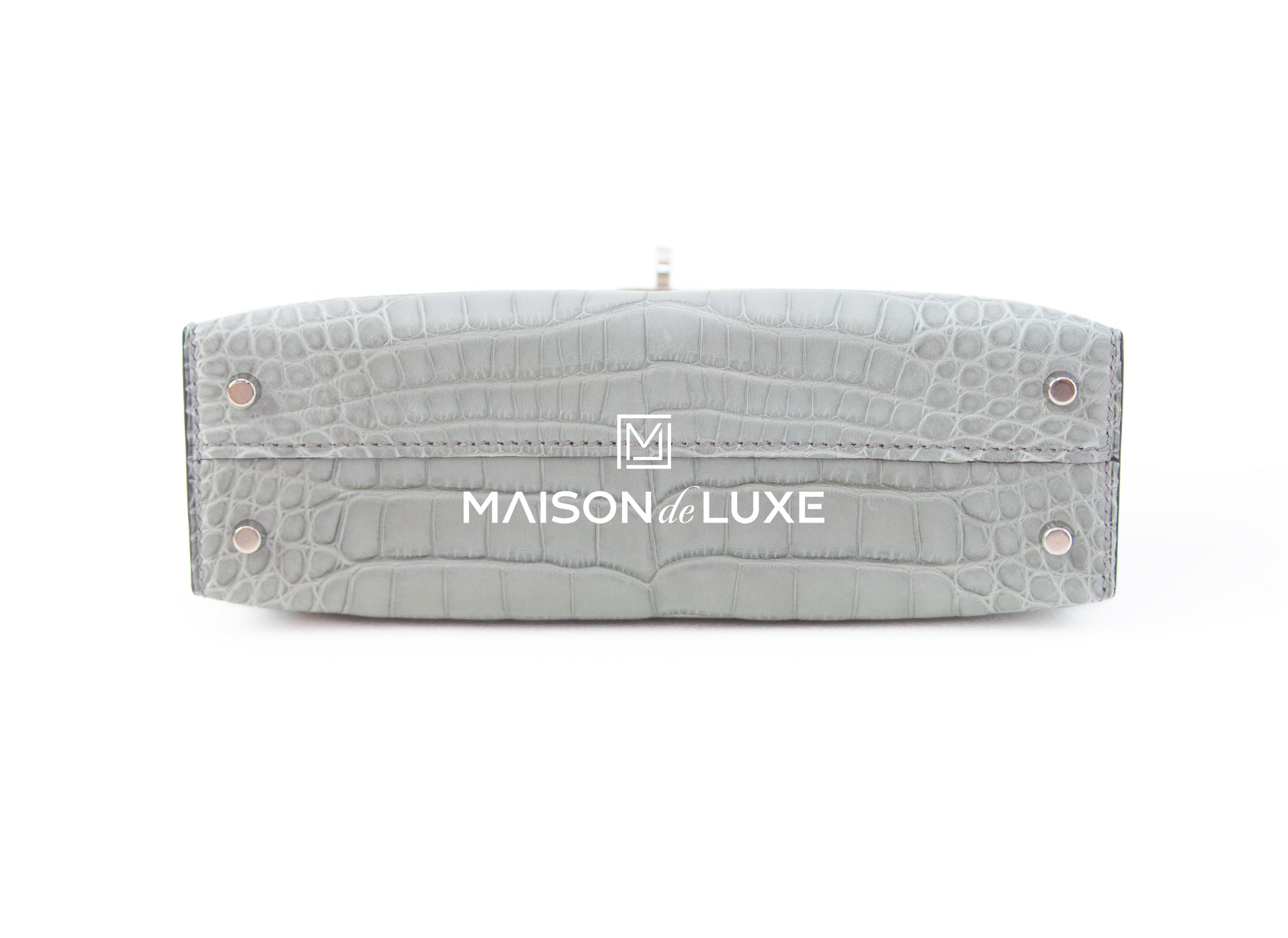 Hermes Mini Kelly II 20 Bag in Gris Ciment Matte Alligator Leather - Luxury Crossbody Purse for Women, Perfect for Parties & Evening Events