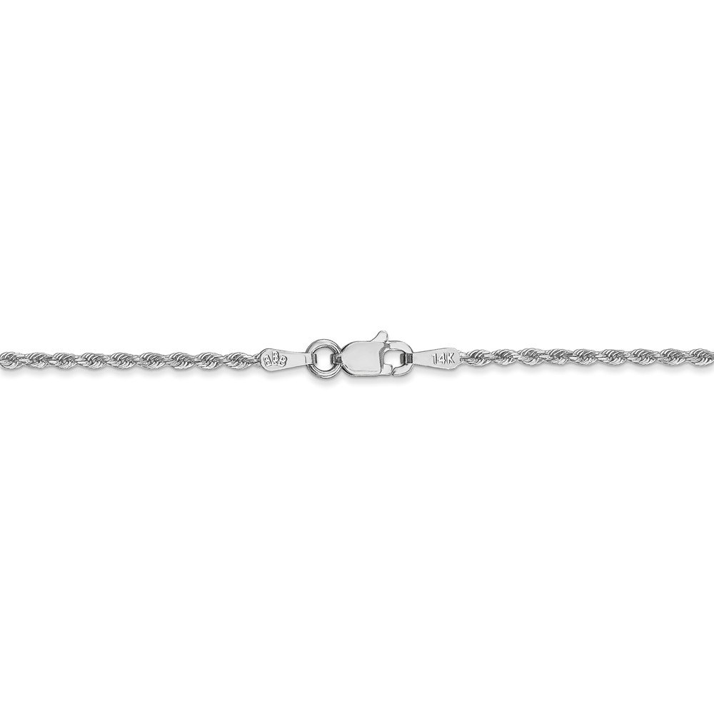 14K White Gold Diamond Cut Rope Anklet Bracelet - 1.5mm Dainty Chain with Secure Lobster Clasp - Perfect for Beach Weddings, Summer Outfits & Everyday Elegance