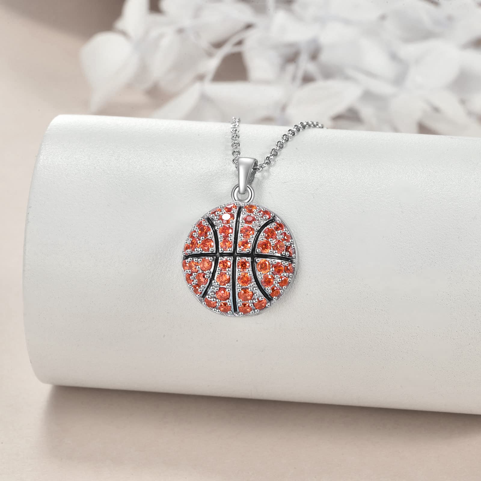 YFN Sterling Silver Baseball Basketball Volleyball Pendant Necklace - Sports Jewelry Gift for Women & Fans - Perfect for Game Days, Birthdays & Sports Enthusiasts