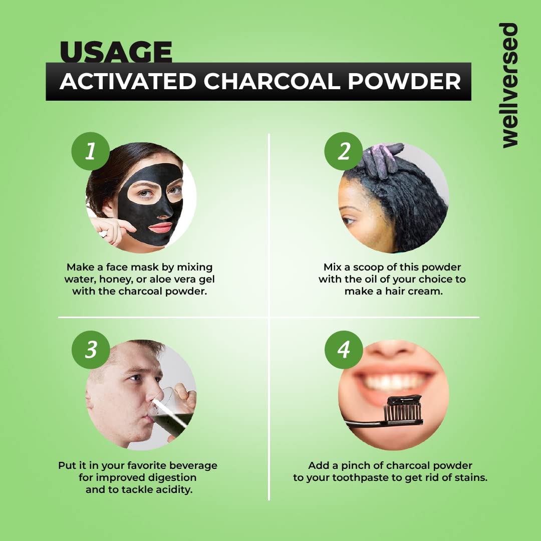By Nature - Premium Activated Charcoal Powder 150g (5.3oz) | Food Grade Coconut Shell Charcoal | Teeth Whitening, Skin Detox & Oral Care | Natural Stain Remover for Teeth, Face Mask & Body Cleansing | Perfect for Dental Care, Skincare & Detox Routines