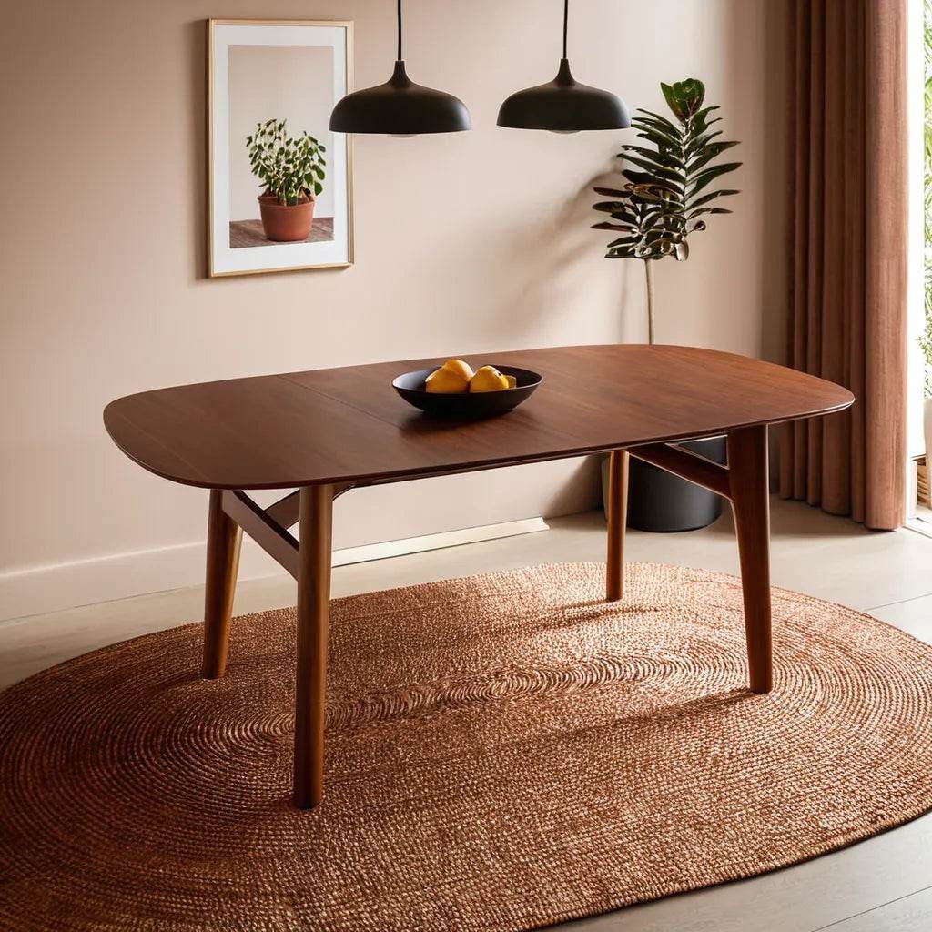 Eliano Solid Wood Dining Table 180cm - Rustic Farmhouse Style for Kitchen, Dining Room & Outdoor Entertaining