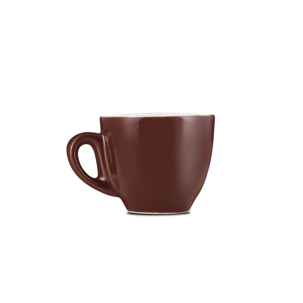 Premium Brown Porcelain Espresso Cup & Saucer Set (2oz/70ml) - Barista Quality Espresso Cups for Home & Cafe Use - Perfect for Italian Coffee, Cappuccino & Latte