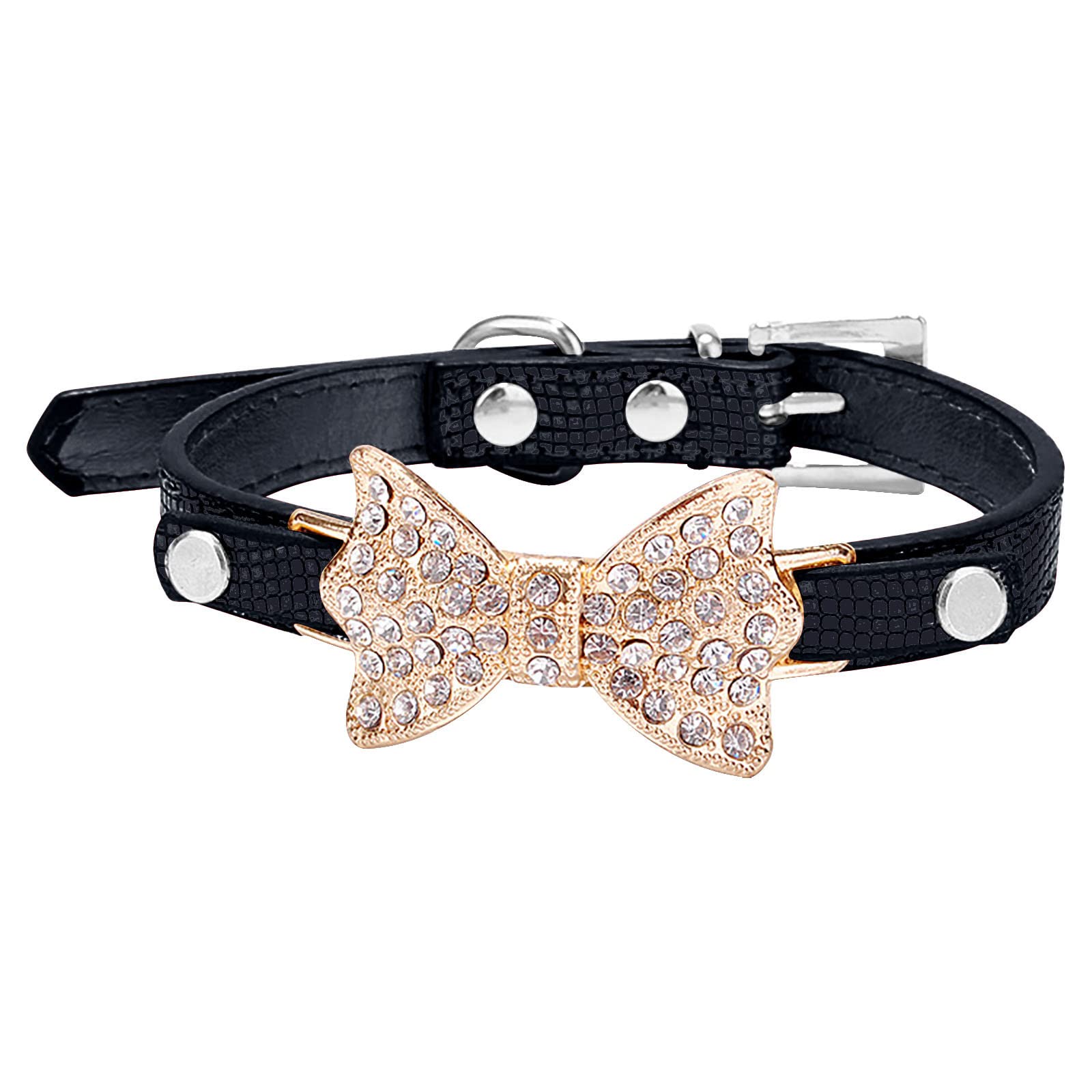 Adjustable Diamond Flash Dog Collar - Pet Injury & Pregnancy Prevention Collar for Dogs & Cats - Black Size M - Perfect for Training, Walking & Shirt Protection