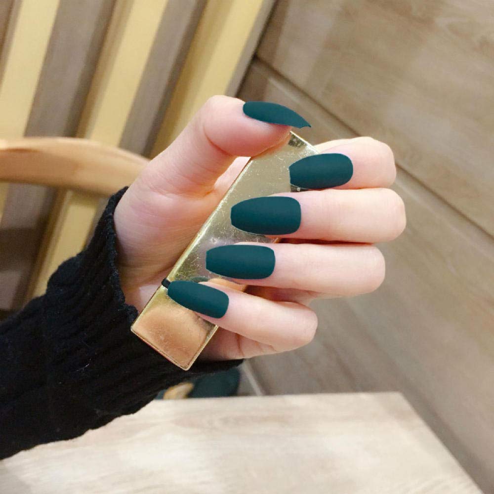 Matte False Nails 24pcs - Long Tip Pure Color Nail Extensions | Popular Nail Art Designs | Perfect for Parties, Weddings & Daily Wear | Artificial Nails Accessories