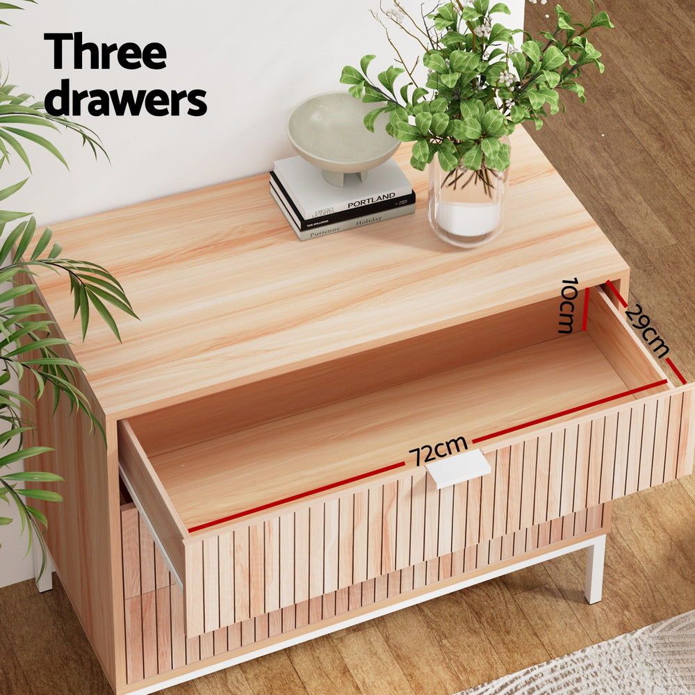 LURA Pine 3-Drawer Chest - Solid Wood Dresser for Bedroom, Living Room & Office Storage - Perfect for Organizing Clothes, Linens & Home Essentials