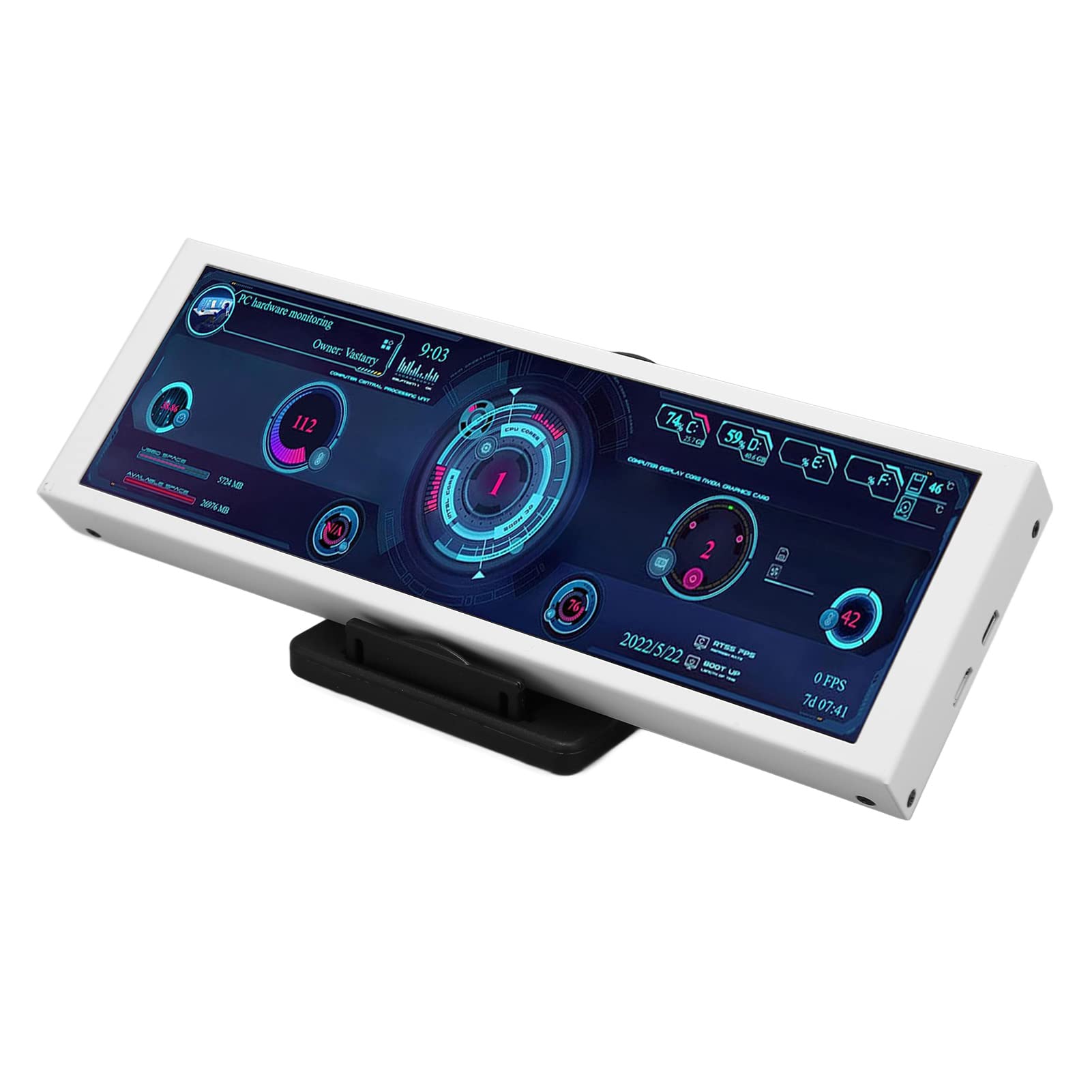 7.9 Inch IPS Display with CPU GPU RAM Temperature Monitor - Multi-Function Theme Editor & Stepless Brightness Adjustment for Raspberry Pi & Windows Systems - Perfect for DIY Projects, Home Automation & Gaming Setups