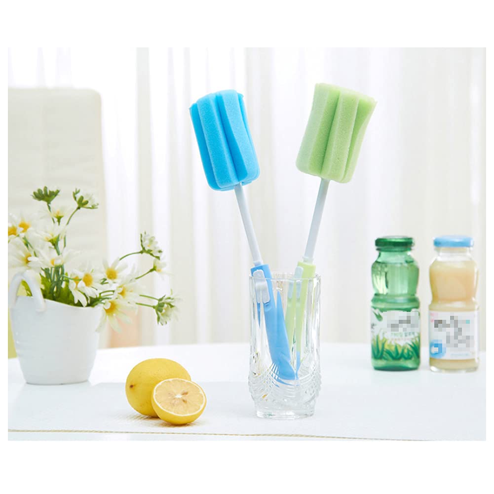 3PCS Long Handle Bottle Brush for Coffee Cups & Baby Bottles - Soft Sponge Cleaner for Narrow Neck Glassware