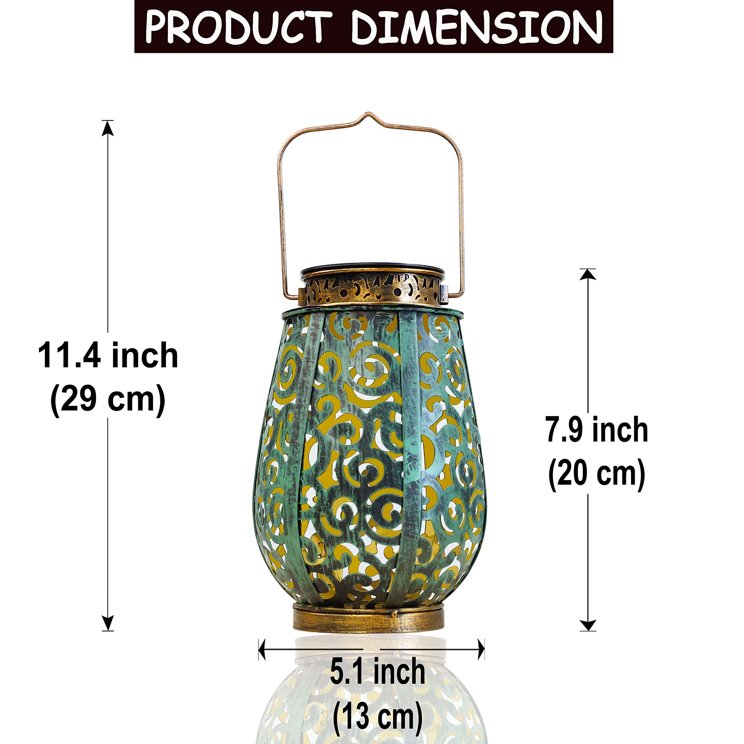AnnaStore Solar Lantern Outdoor - Waterproof Metal LED Hanging Solar Lights for Garden, Patio, Lawn Decor - Weather Resistant Decorative Lighting (1 Pack) - Perfect for Backyard Parties, Pathway Illumination & Camping Nights
