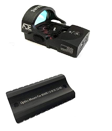 Ade Advanced Optics Bertrillium RD3-013 Red Dot Reflex Sight with Mounting Plate - Compatible with Ruger Mark I, II, III, IV, IV-Lite & Picatinny Rail - Perfect for Pistol Shooting, Hunting & Tactical Applications