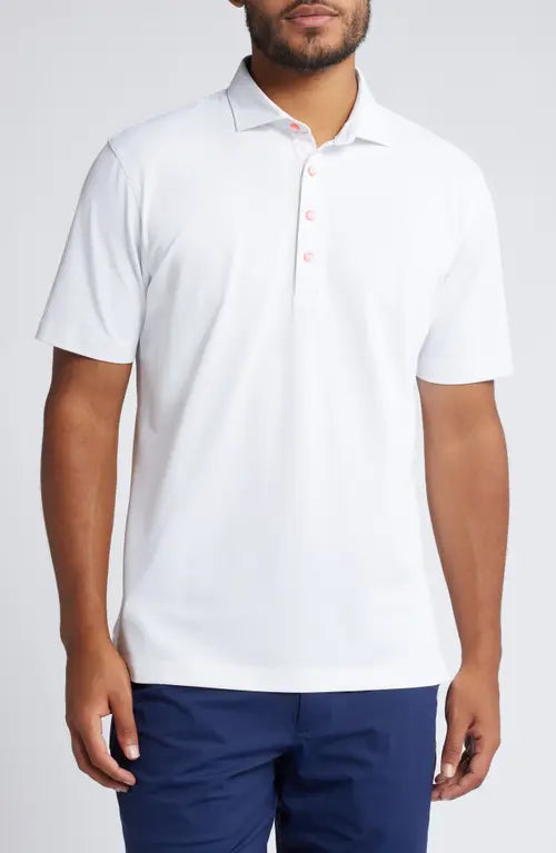 Johnnie O Vandalay Performance Polo Shirt for Men - Moisture-Wicking Golf & Casual Wear - Comfortable Paloma Color - Perfect for Golf, Office & Weekend Outings