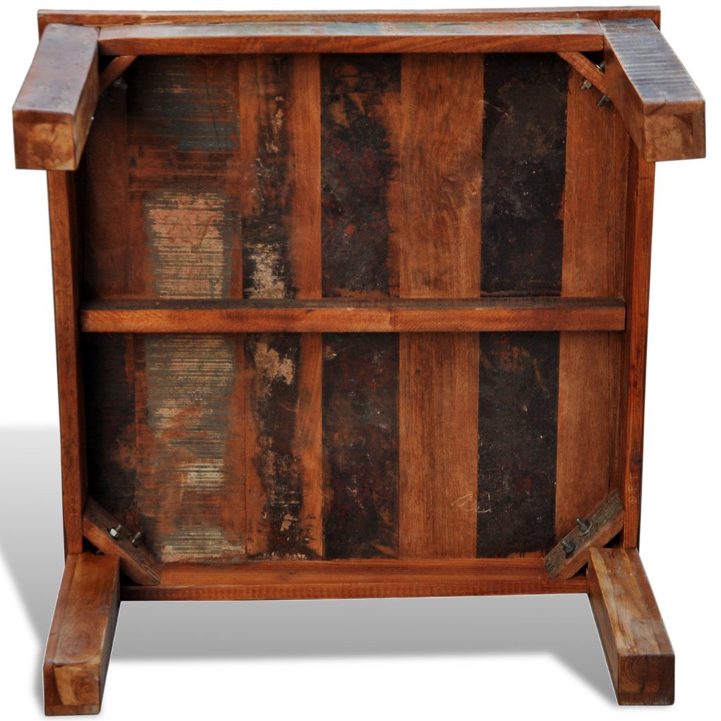 vidaXL Solid Wood Square Coffee Table - Reclaimed Wood, Hand-Painted Antique Finish - Farmhouse & Retro Home Decor - Perfect for Living Room, Lounge, or Rustic Cabin