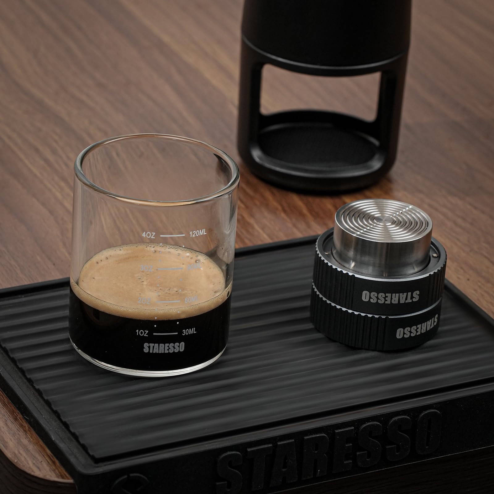 STARESSO Classic Portable Espresso Maker - Handheld Coffee Machine with 37mm Dosing Funnel & Tamper Kit - Perfect for Camping, Travel & Home Use