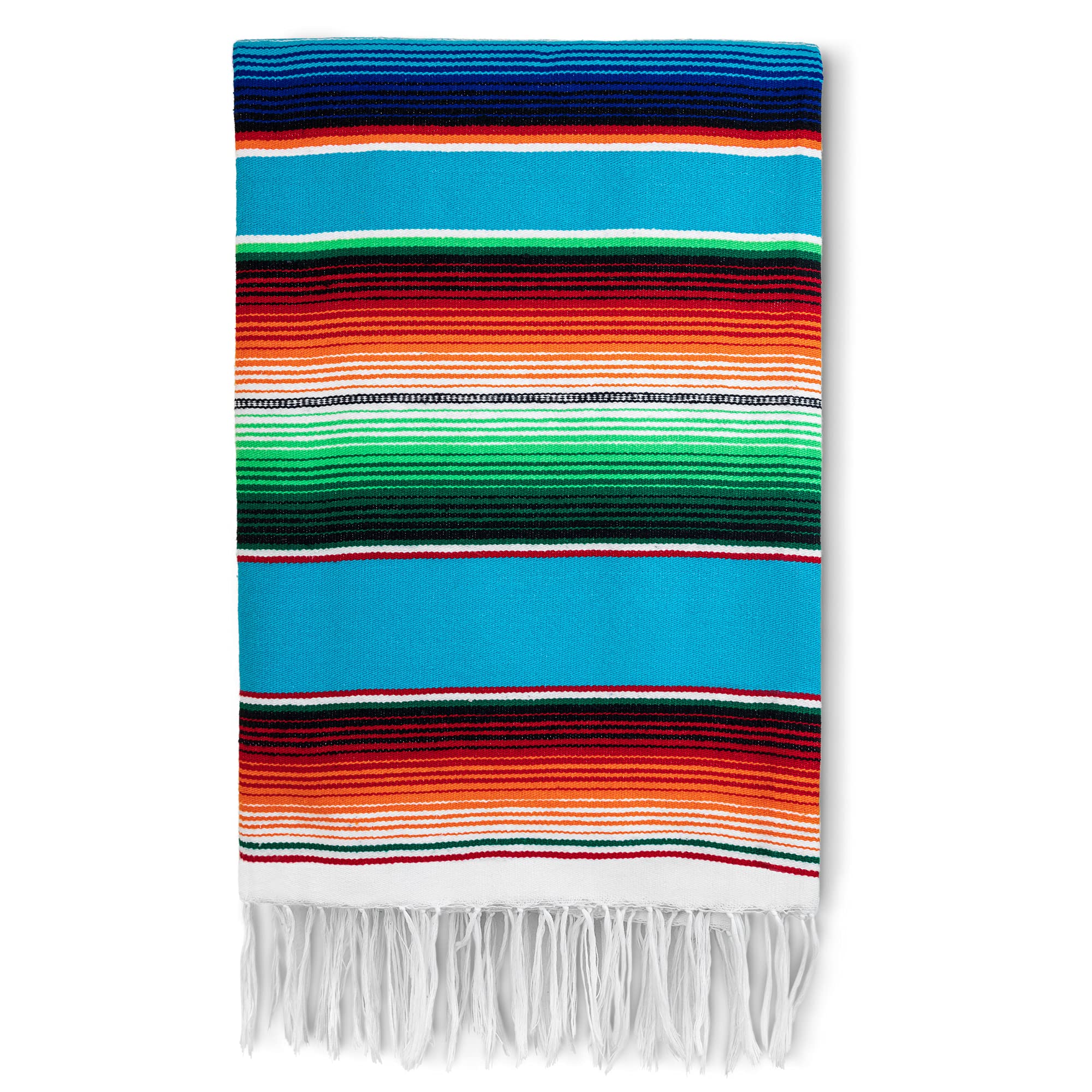 Authentic Handwoven Mexican Falsa Blanket - Premium Yoga & Saddle Blanket | Traditional Mexican Artisan Crafted | Perfect for Beach, Picnic, Camping, Car & Outdoor Activities
