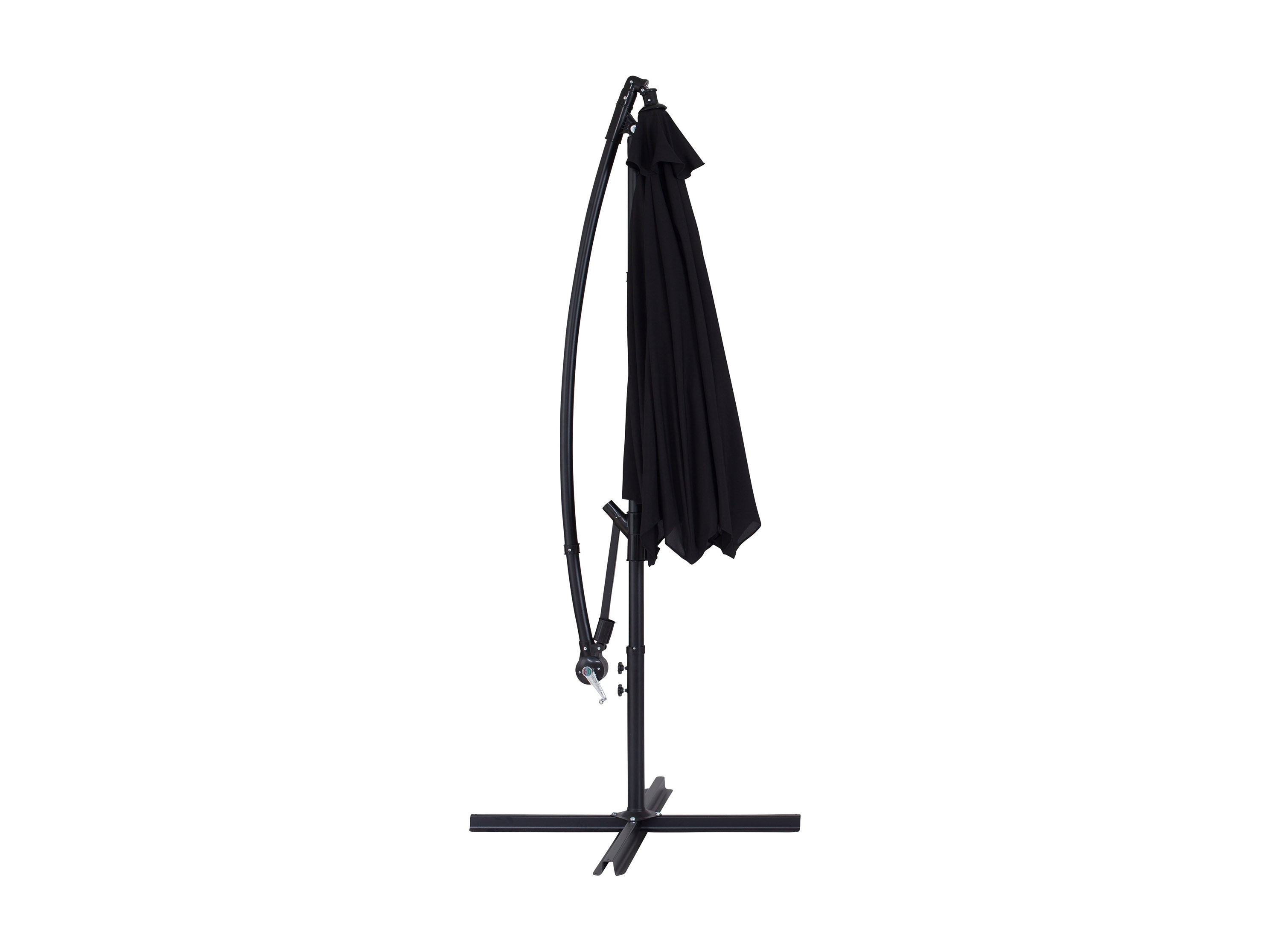 9ft Black Cantilever Umbrella - Heavy Duty Outdoor Patio Umbrella with Wind Vent for Garden, Poolside, and Backyard Relaxation