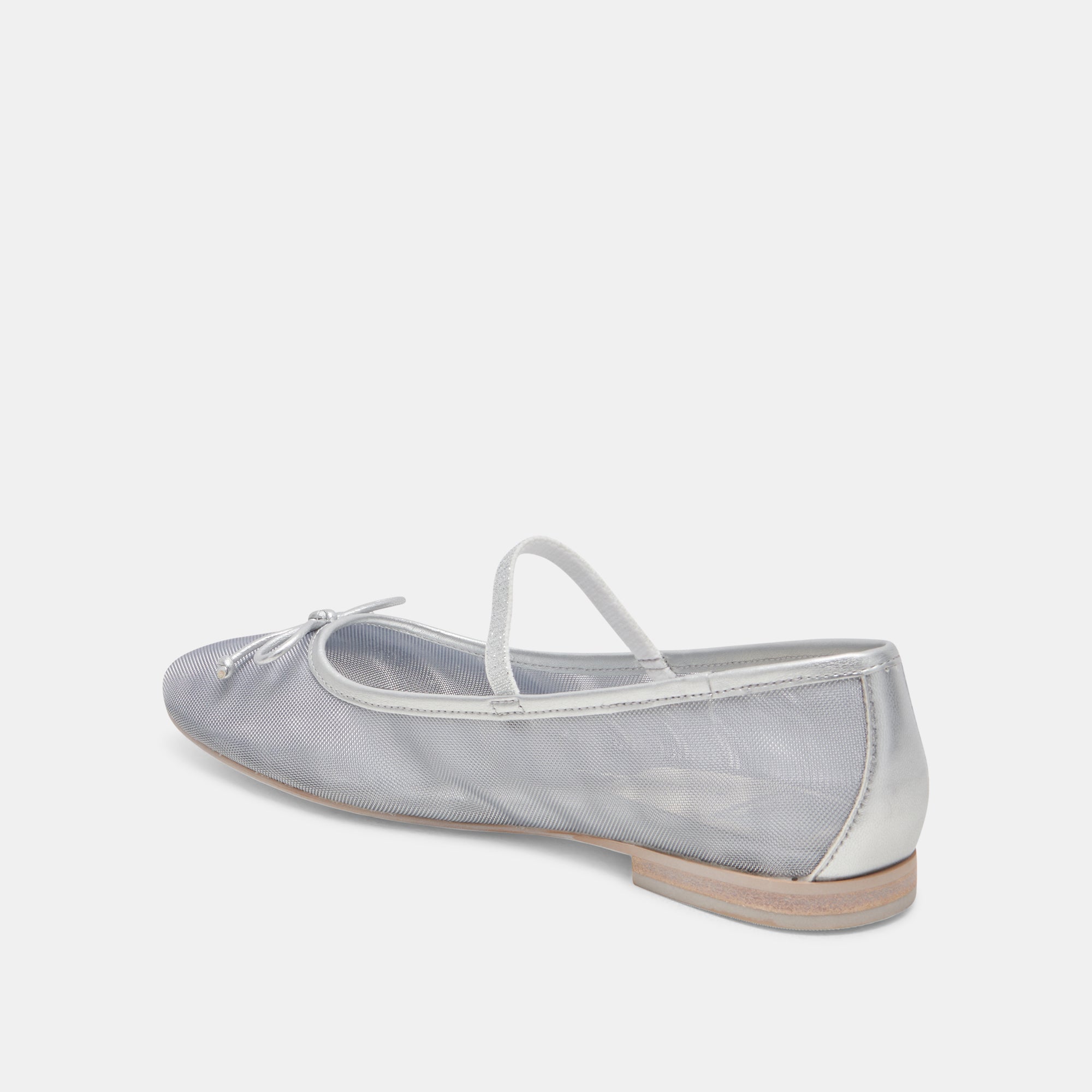 Cadel Women's Silver Mesh Ballet Flats - Comfortable & Stylish Slip-On Shoes for Work, Office, and Casual Wear