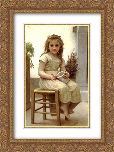 18x24 Gold Ornate Picture Frame with Double Matted Museum Art Print - William Adolphe Bouguereau Painting Reproduction - Perfect for Living Room, Bedroom, or Office Wall Decor