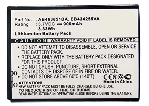 Synergy Digital Replacement Battery for Samsung Corby II - 900mAh Li-ion High Capacity Cell Phone Battery - Compatible with Samsung AB463851BA & EB424255VA - Perfect for Travel, Business & Everyday Use