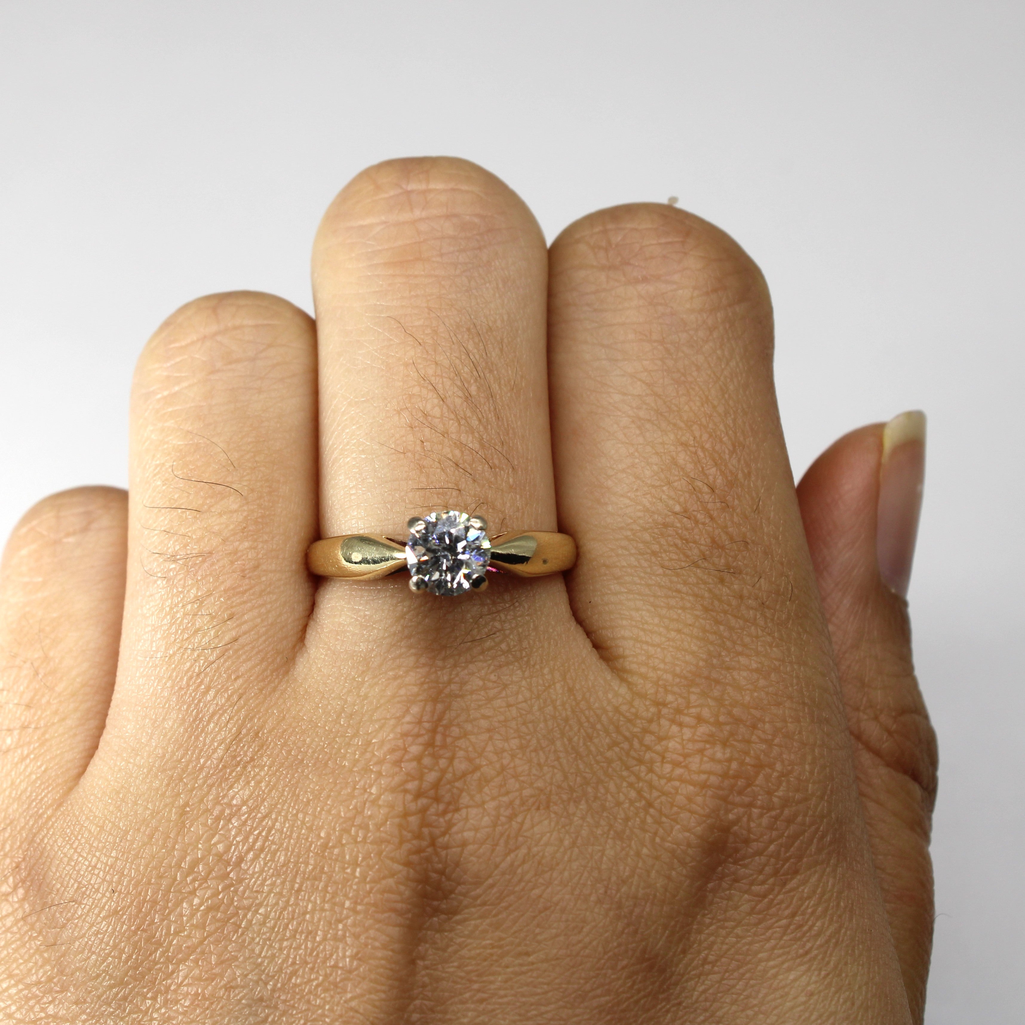 0.96ct I2 E Four Prong Solitaire Diamond Ring - Size 8 | Elegant Engagement & Wedding Band for Women | Perfect for Proposals, Anniversaries & Special Occasions