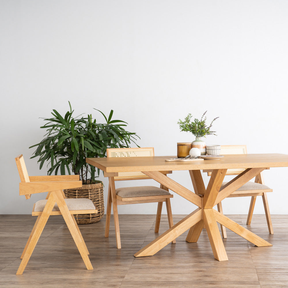 KAIRI Natural Rattan Dining Chair - Modern Boho Style for Kitchen, Dining Room & Outdoor Patio