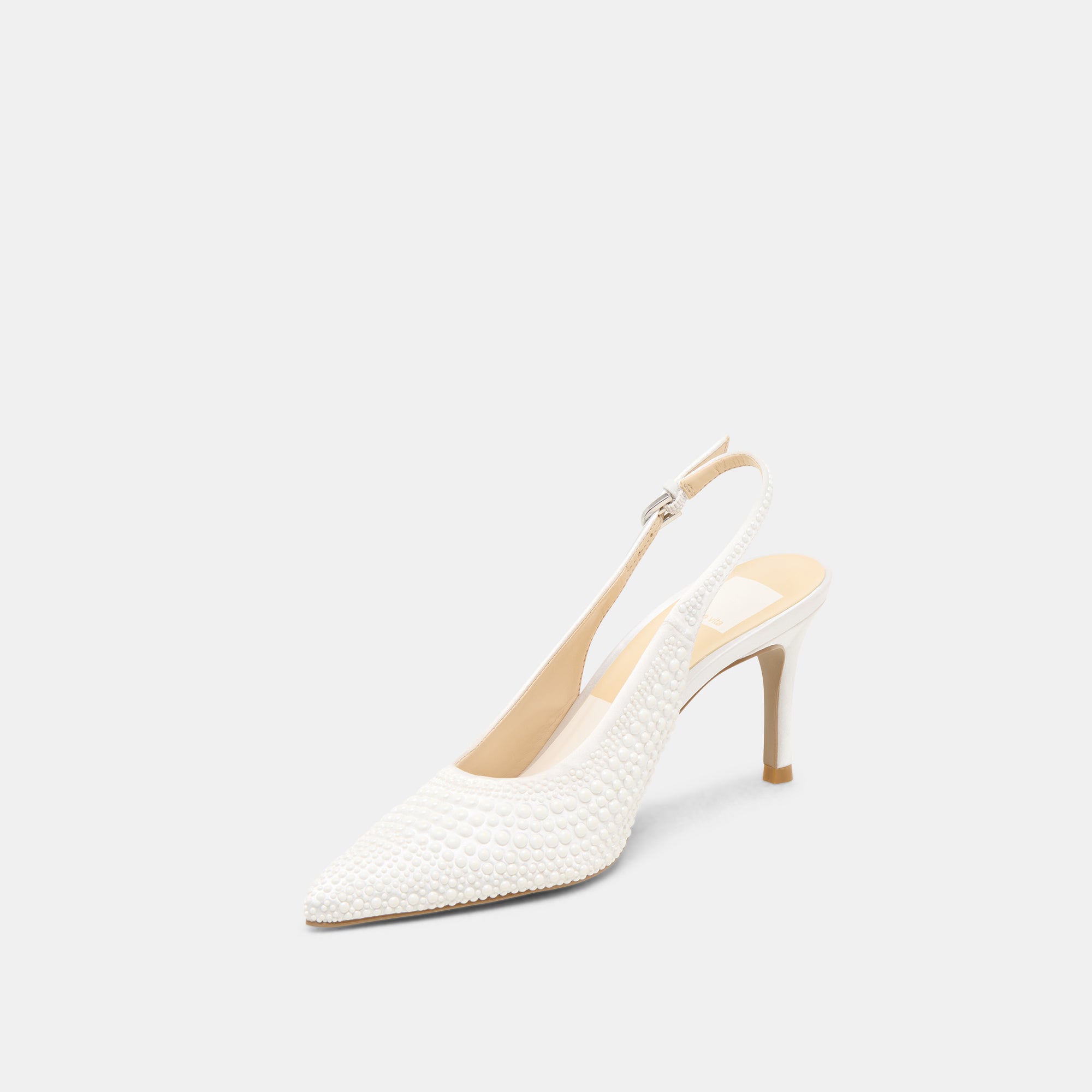 Elegant ELASI PEARL Heels in True White Satin - Perfect for Weddings, Prom & Special Occasions