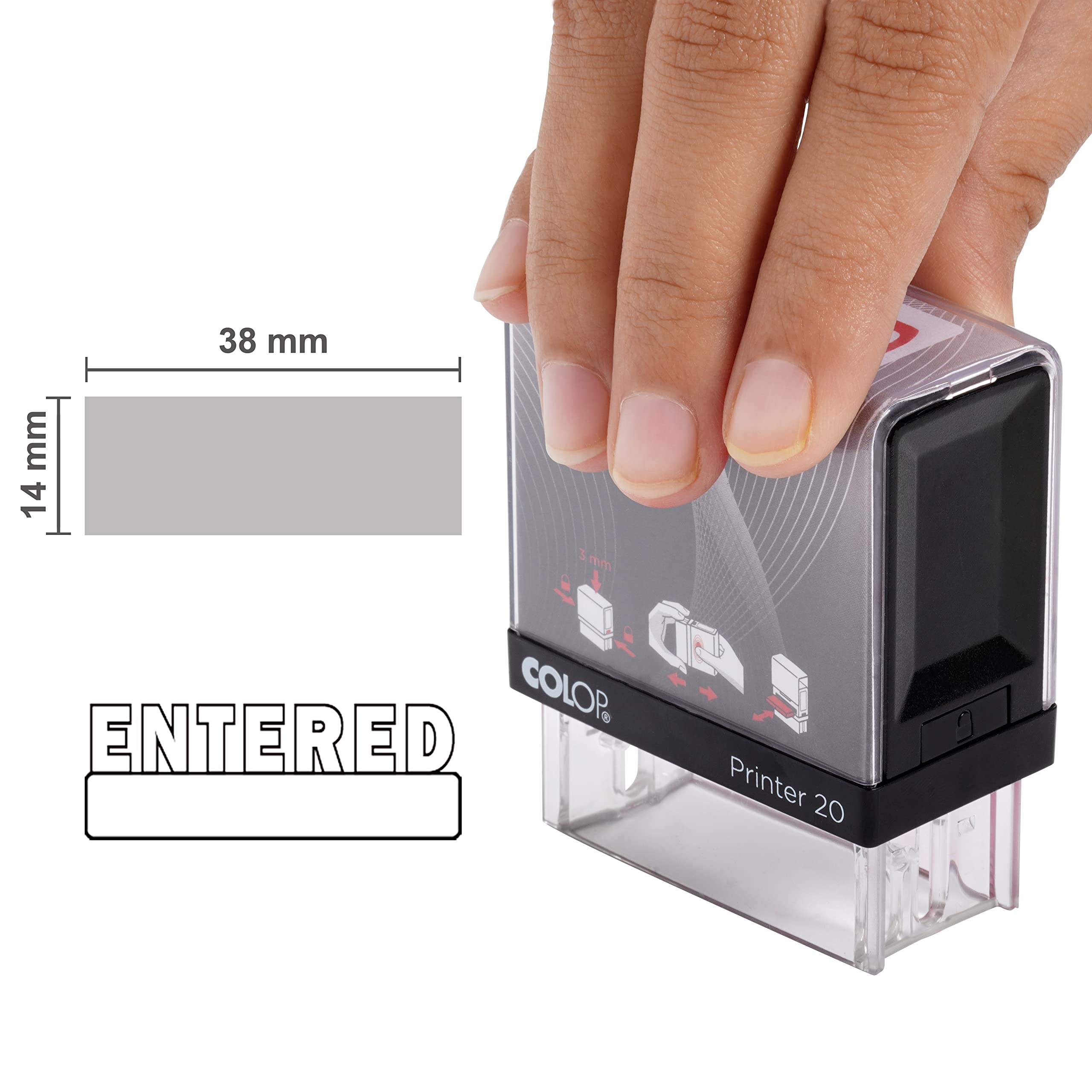 Custom Self-Inking Rubber Stamp with Black Ink - Personalized Office Stamp for Documents, Certificates & Business Use - Colop Brand Stamper for Professional & Home Office Needs