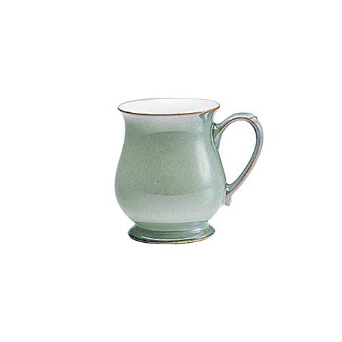 Denby Regency Green 340ml Stoneware Coffee Mug Set of 2 - Microwave & Dishwasher Safe Ceramic Tea Cups - Chip Resistant for Home, Office & Gifts - Perfect for Morning Coffee, Afternoon Tea or Office Breaks