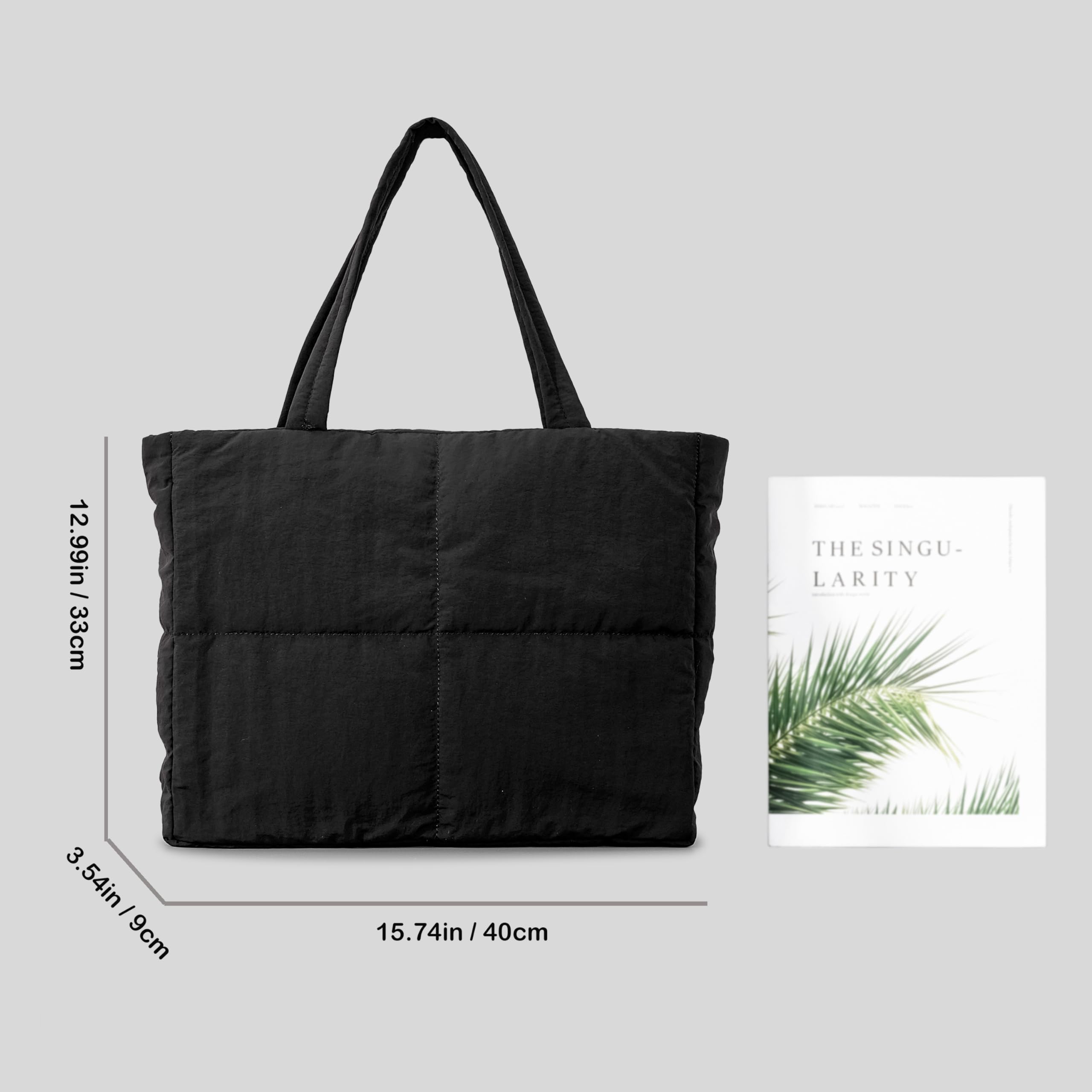 Stylish Puffer Tote Bag for Women with Secure Zipper Closure - Perfect for Work, Travel & Shopping | Fashionable & Functional Shoulder Bag