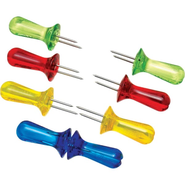 Zyliss Interlocking Corn Holders - 4 Pairs (8 Pieces) - Assorted Colors - Non-Slip Grip - Perfect for BBQ, Picnics & Summer Cookouts