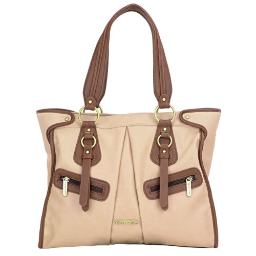 Timi & Leslie Dawn 7-Piece Diaper Bag Set - Sand/Cinnamon - Stylish Baby Essentials for Travel, Hospital & Everyday Use
