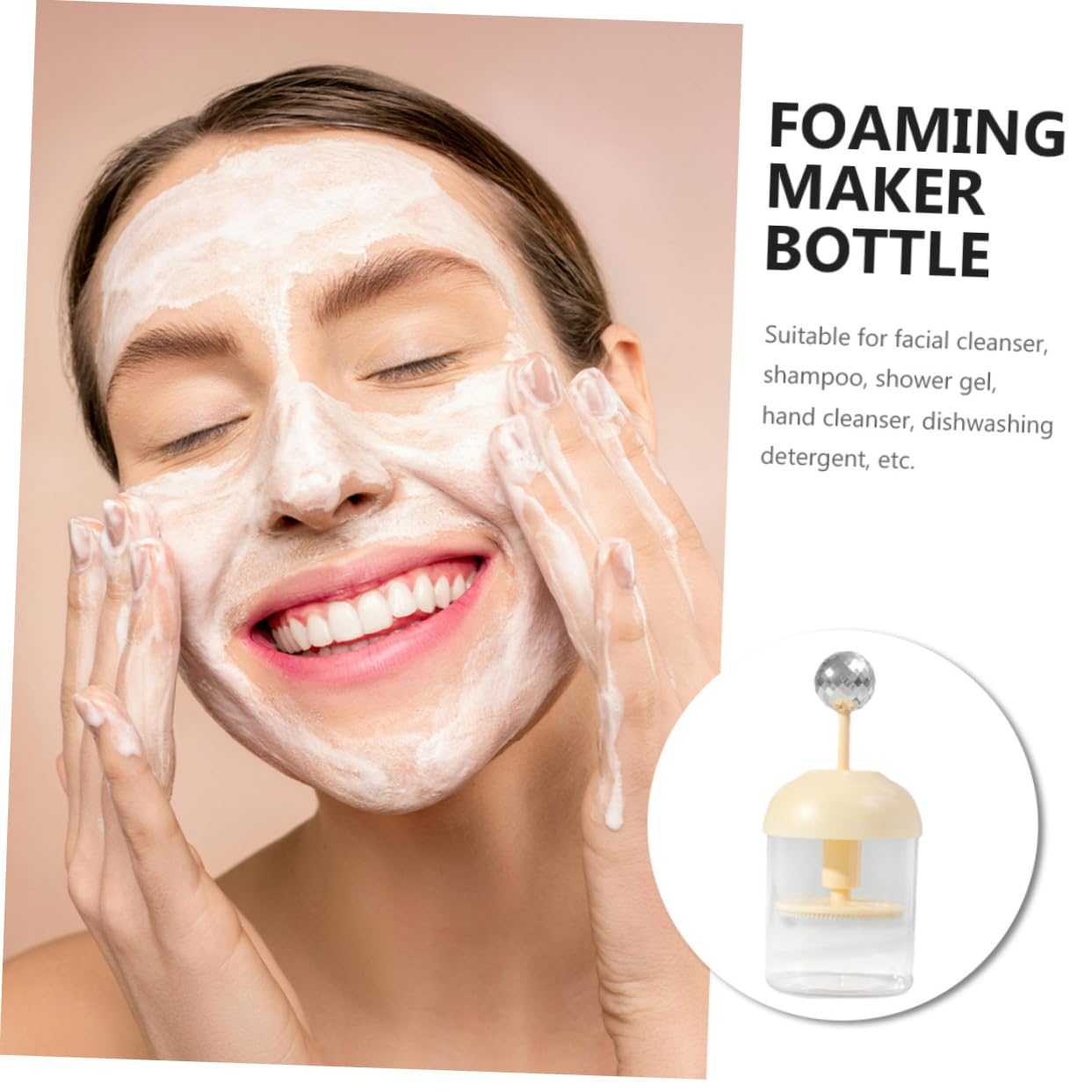 Portable Manual Foam Pump for Face Wash & Shampoo - Travel-Friendly Cleansing Gel Foamer | Perfect for Skincare Routine & On-The-Go Use