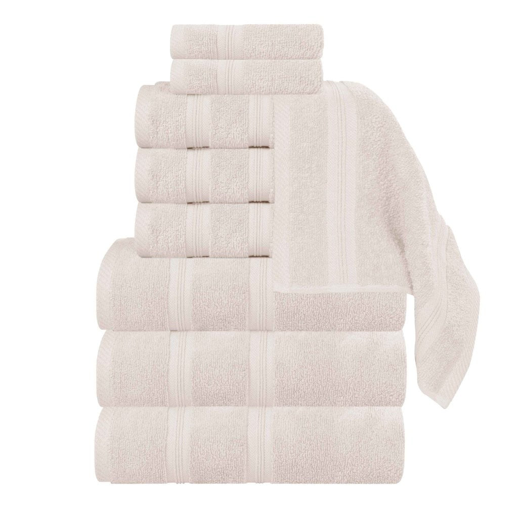 Premium Smart Dry Zero Twist Cotton 9-Piece Towel Set - Ultra Soft & Absorbent Bath Towels, Hand Towels & Washcloths for Spa, Bathroom & Luxury Home Use