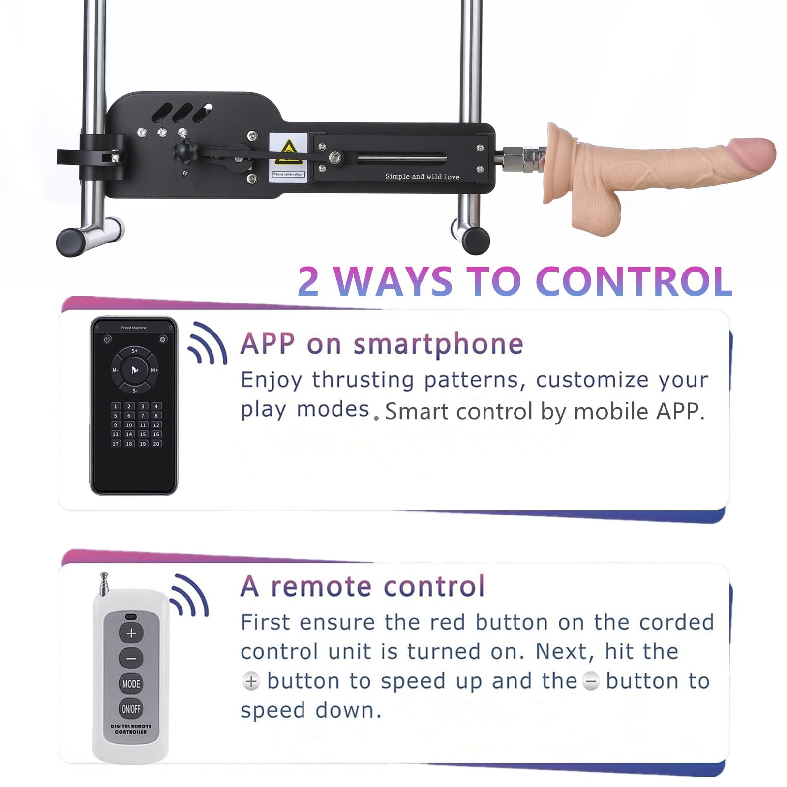 Realistic Thrusting Sex Machine for Men & Women - Hands-Free Masturbator Cup with Adjustable Angle & Speed Control - Lifelike Dildo for Solo Play & Couples Use - Perfect for Bedroom Fun & Discreet Pleasure