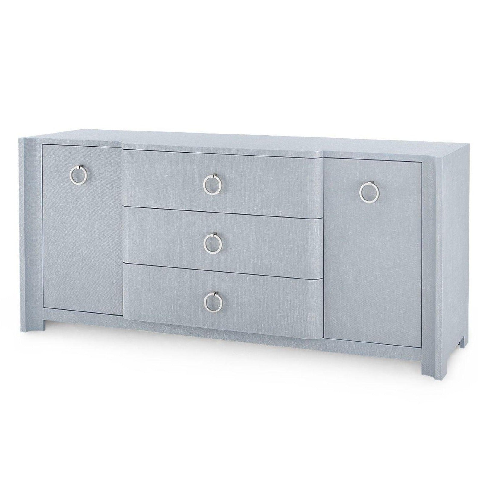 Audrey Media Cabinet - Washed Winter Gray Finish with Custom Pull Options - Perfect for Living Room, Bedroom & Home Theater Storage