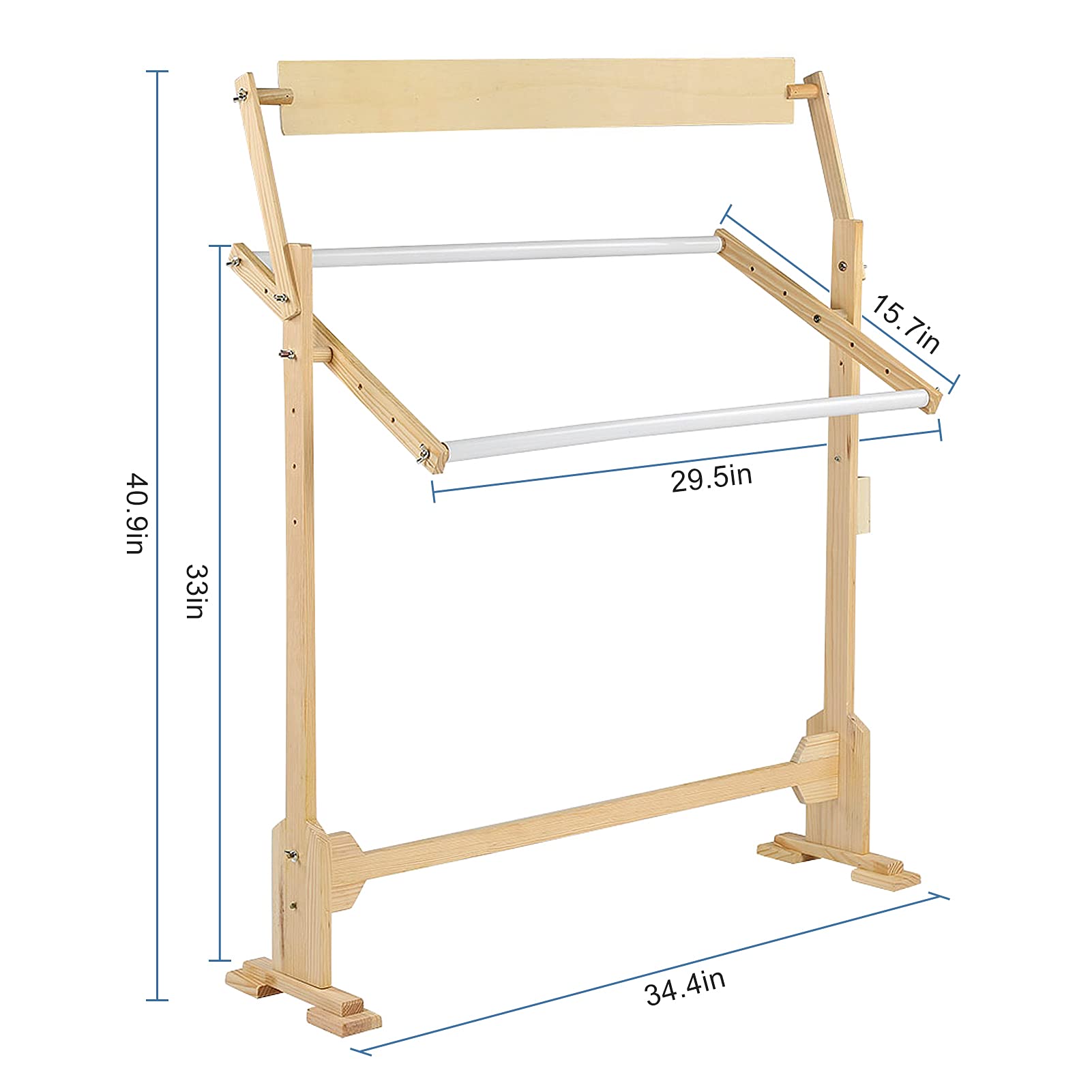 Adjustable Wooden Embroidery Stand - 360° Rotating Cross Stitch Floor Stand with Scroll Frame | Needlework Holder for Lap Table Craft & Sewing Projects | Perfect for Home Decor, DIY Gifts & Professional Embroidery Work